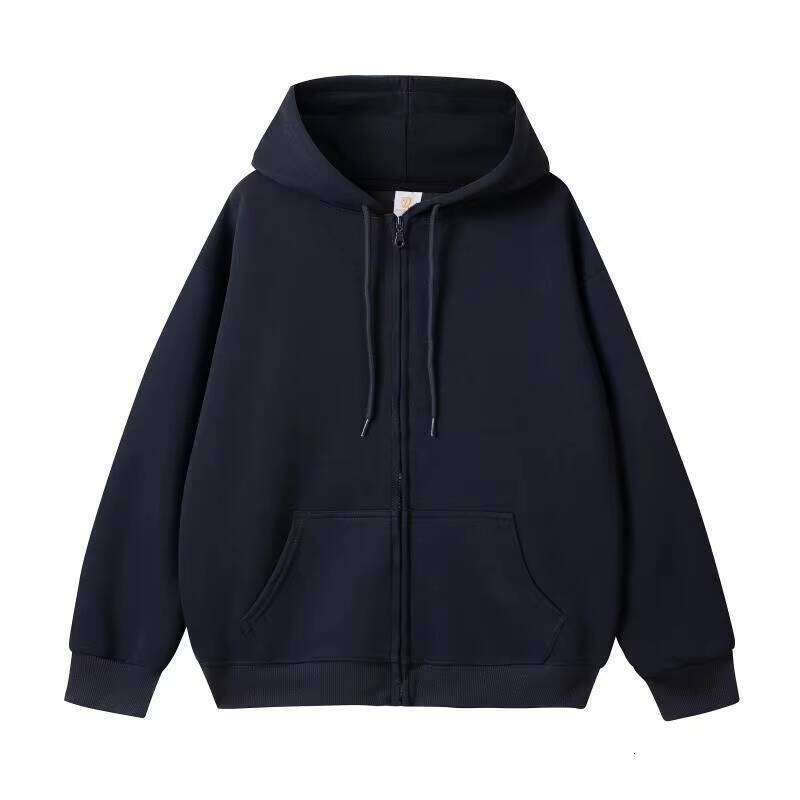 High-Quality 350 GSM Cotton Zipper Hooded Puff Print Oversized Blank Unisex Hoodie