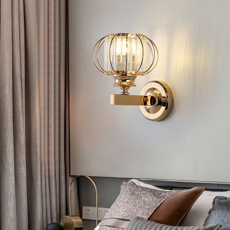 Nordic Modern Crystal Wall Lamp - Light Luxury Style For Living Room Accent Wall Staircase Corridor Bedroom Sleek Elegant Home Lighting Fixture-86006