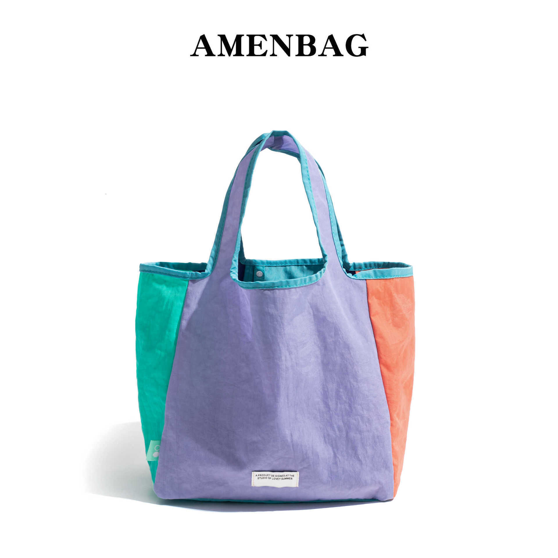 2025 designer's new color blocked foldable shoulder bag