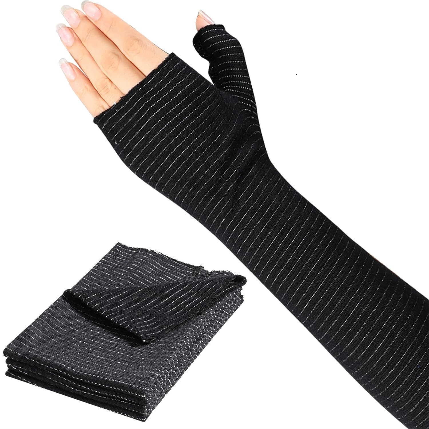 Wrist and Thumb Spica Wrap Liner Cotton Stockinette Sleeve Elastic Wrap Tube Bandage Tubular Bandages Arm Cast Stockinette for Under Brace Splints Air