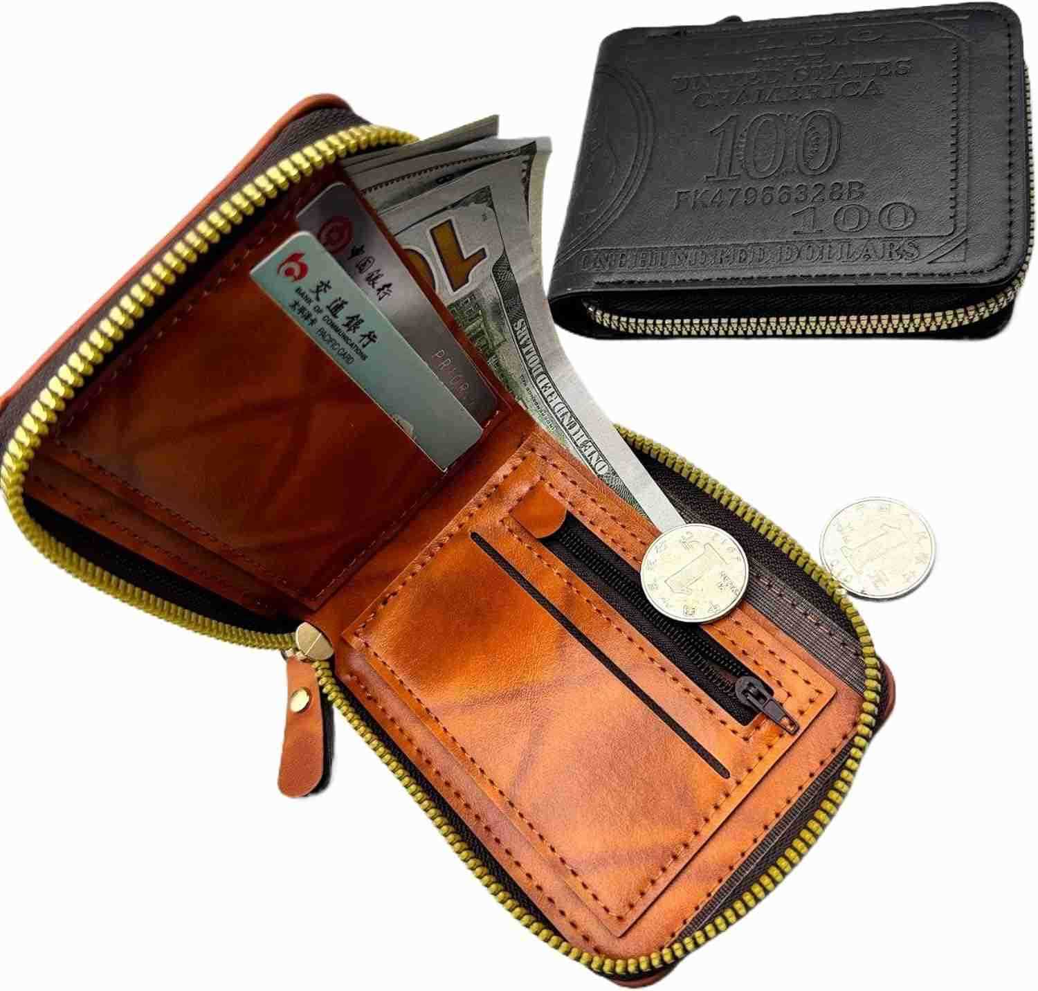 Cool Wallets for teen boys Ages 1018 Cash with ID Window CardholderFaux Leather Wallet for Teen boysZippered Wallet for TeenagersTeenage Teenager Yout