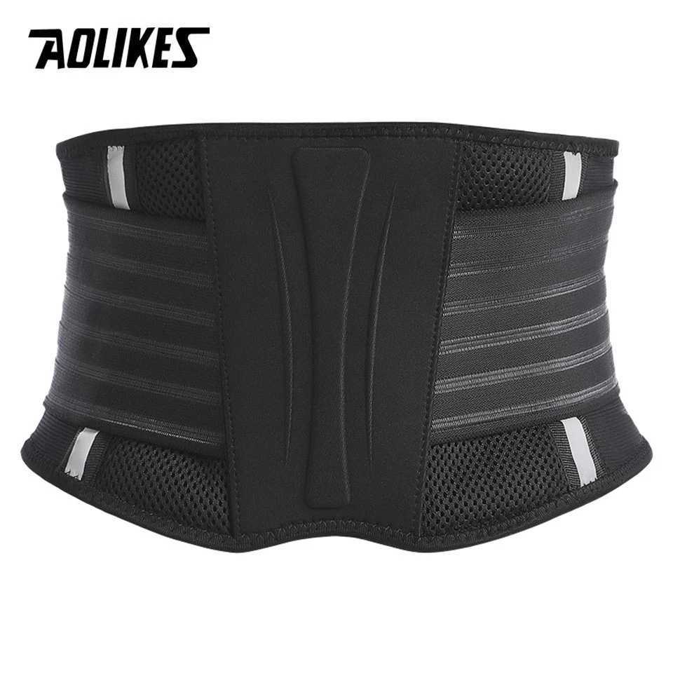 AOLIKES Fitness Reflective strip Sports Running Pressurize Waist Back Support Breathable Lumbar Back Brace Belt for MenWomen W250910
