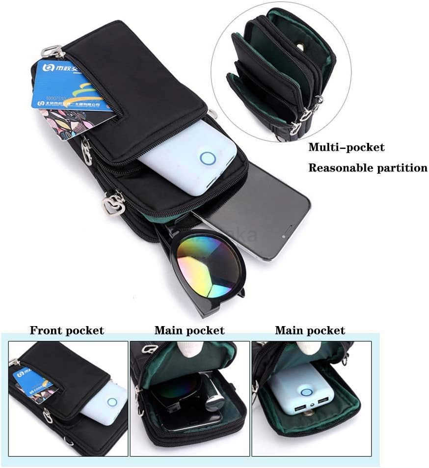 Crossbody Phone Purse Nylon Shoulder Pouch Walking Wallet Wristlet Sport Armband Z250910
