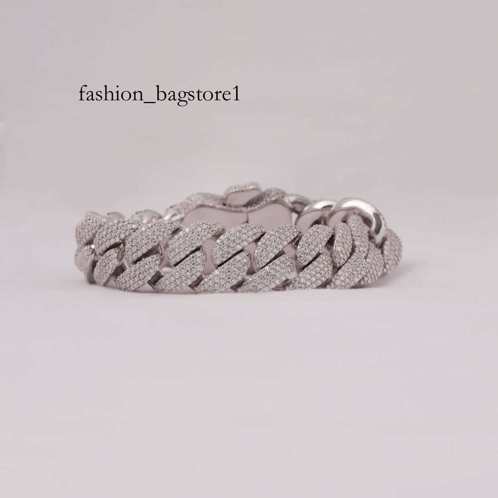 Sier Sterling Moissanite Dia Custom Hip Hop Full Iced Out Men's Fashion Bracelet