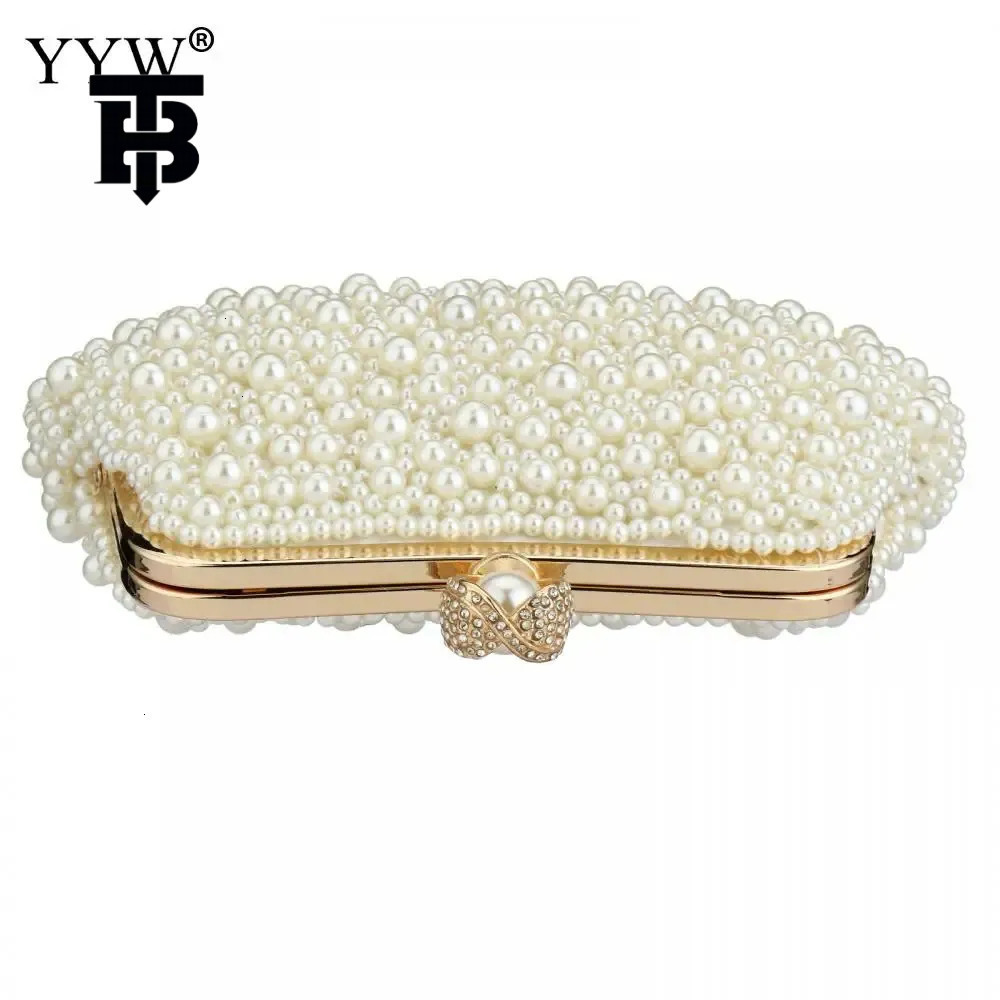 TB BHULAMTE Evening Bag Simple And Versatile, White Pearl Beaded Luxury Bag Luxury Handbag Tote Bag Wedding Shoulder Bag Ladies' Banquet Bag Luxu