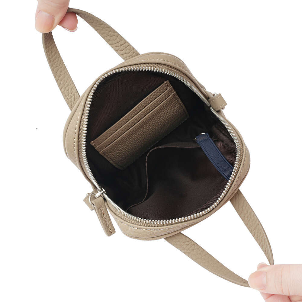 Top Layer Cowhide Single Shoulder Crossbody Phone Women Versatile New Genuine Leather Vertical Casual Small Bucket Bag designer wallet B5