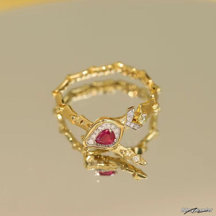 Red/Green Eye Gold Color Snake Bone Joint Buckle Ring Women Personality Party Gift Jewelry Drop 250711 ddmywonder ddmywonder
