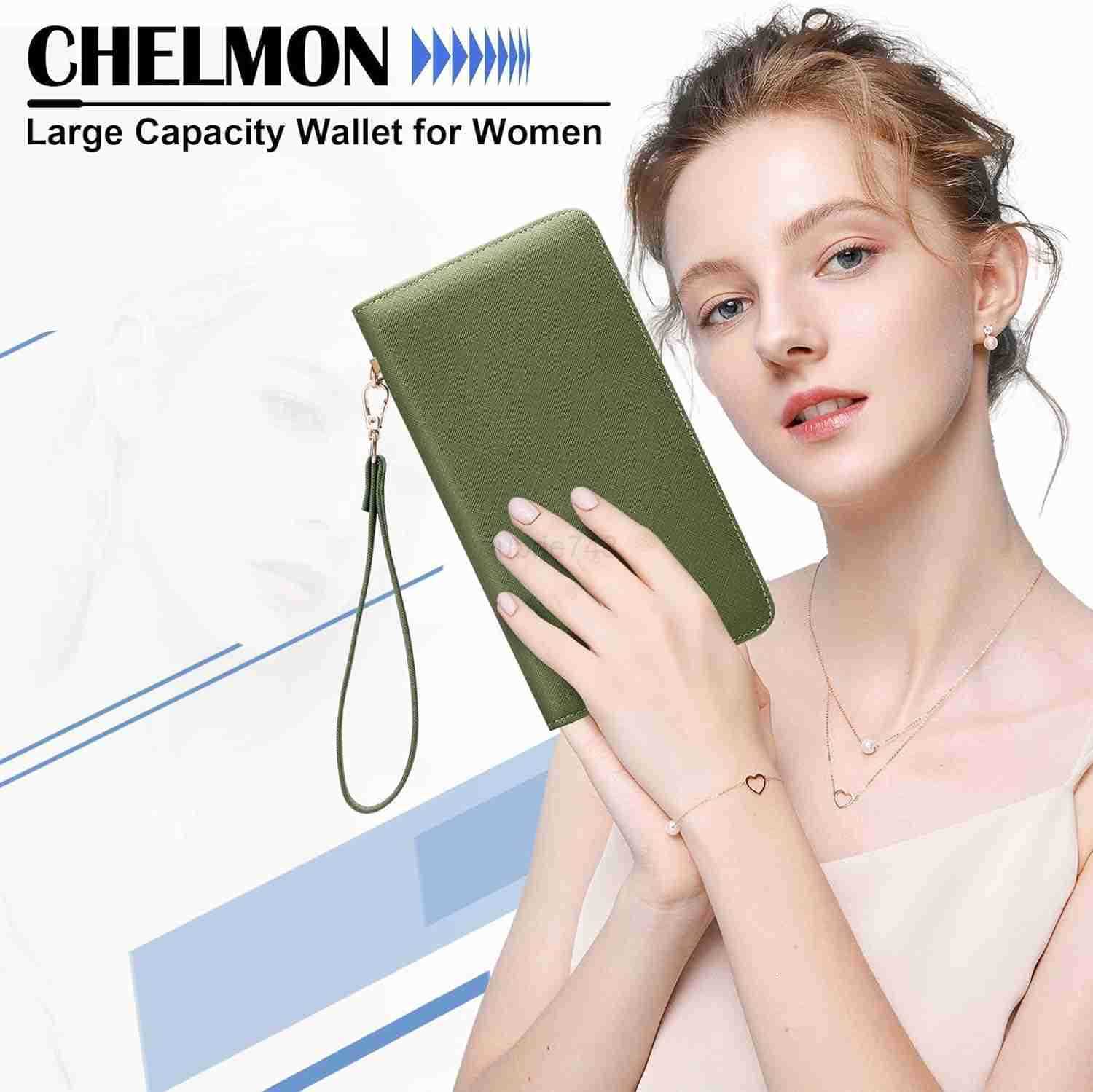 Womens Vegan Leather Clutch Wallet with Zip Hand Strap Large CapacityZ250910