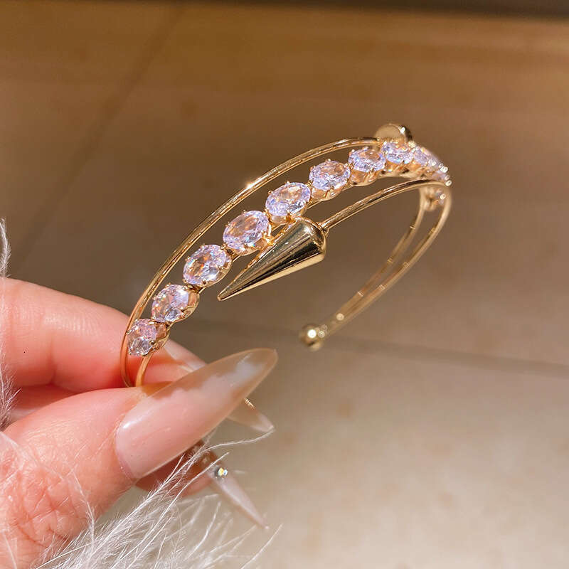 Gold Tone Full Diamond Luxury Jewelry Classic Super Flash Adjustable Butterfly Snake Star Clover Bracelet Moissanite Designer Bracelet Single Row Tenn