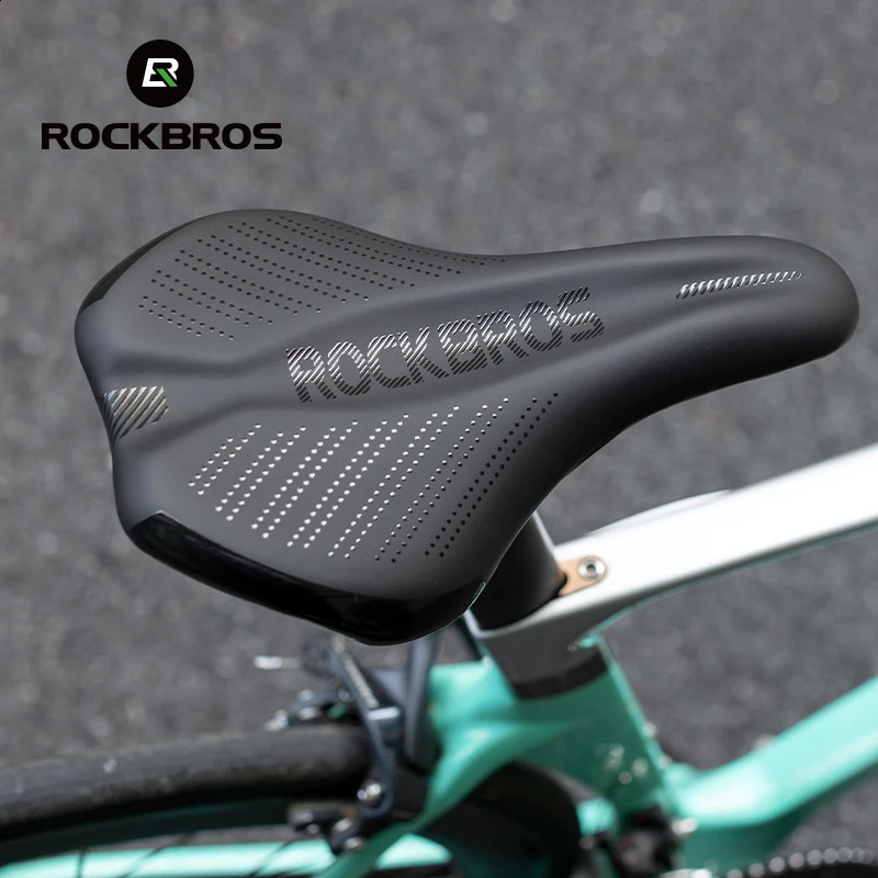 ROCKBROS Bicycle Saddle Comfort Shock Absorption MTB Road HighCarbon Steel Bike Seat Cushion Waterproof Leather Seats 250909