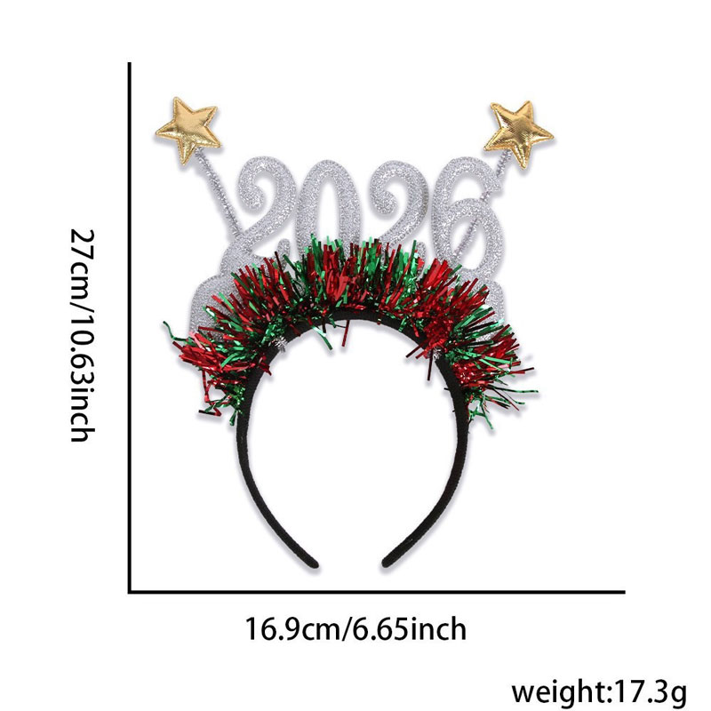 2026 New Shiny Christmas Hair Hoop Festive Christmas Ribbon Hair Hoop Holiday Party Decoration Supplies