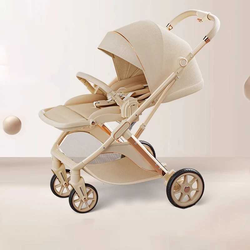 Baby carrige can sit or lie down Lightweight Folding Newborn Baby High Landscape Stroller Twoway Push Anti Vibration Wheels W250910