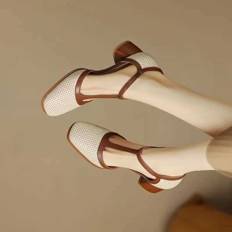 Single Shoes Spring New Square Head Shallow Mouth with Matching Color Antislip Wearresistant Set Foot High Heels W250910
