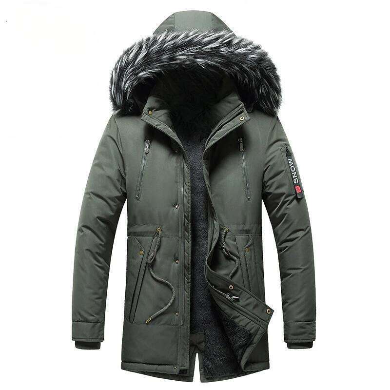 Designer Clothing 2025 Winter Warm Cotton Windproof Casual Parkas Coat Men Fur Collar Thicken Outwear Detachable Hat Jacket Male Luxury Bag
