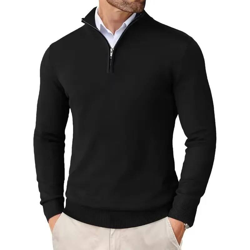 Men's Quarter Zip Up Sweaters Slim Fit Lightweight Pullover Outdoor Mock Neck Tops Half Turtleneck Knitted Streetwear dongdumaoyi
