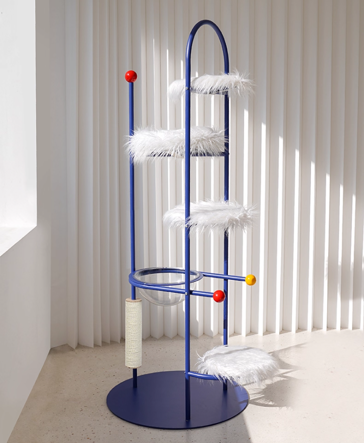 All-In-One Cat Playset Elevated Pet Platform Combining Comfortable Bedding & Exploration