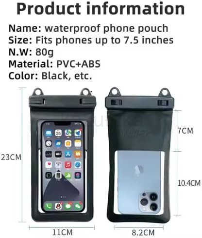 Waterproof Phone Pouch with Lanyard Waterproof Case for iPhone Android Underwater Phone Holder for Swimming Beach and Pool Clear Waterproof Bag for Ce