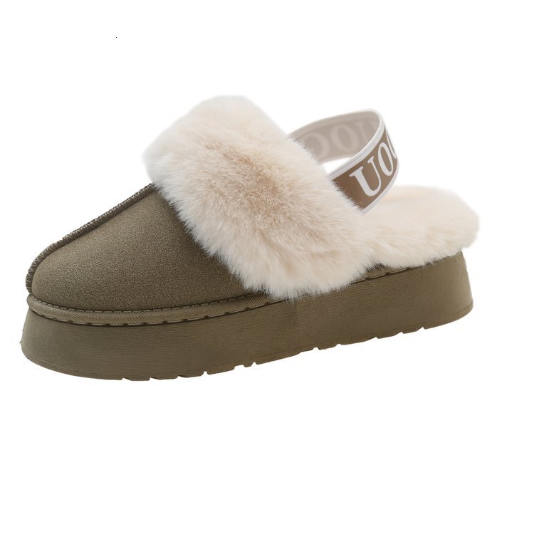 Designer Shoes Snow Boots for Women Two Way Wear Thick Soled Slippers Fleece Lined Warm Outdoor Plush Furry Slippers