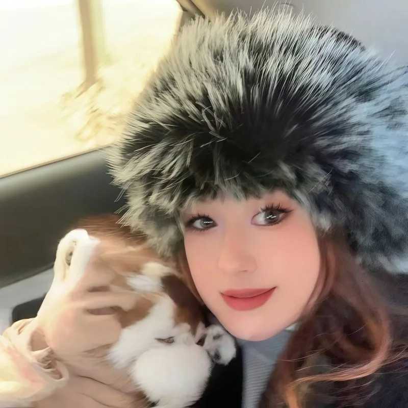 Mongolian Hat Winter Plush Faux Fur Ear Fl Hat Plush Warm Thermal Ear Protection for Women Men Cold Weather Winter Couple CsXJ250910