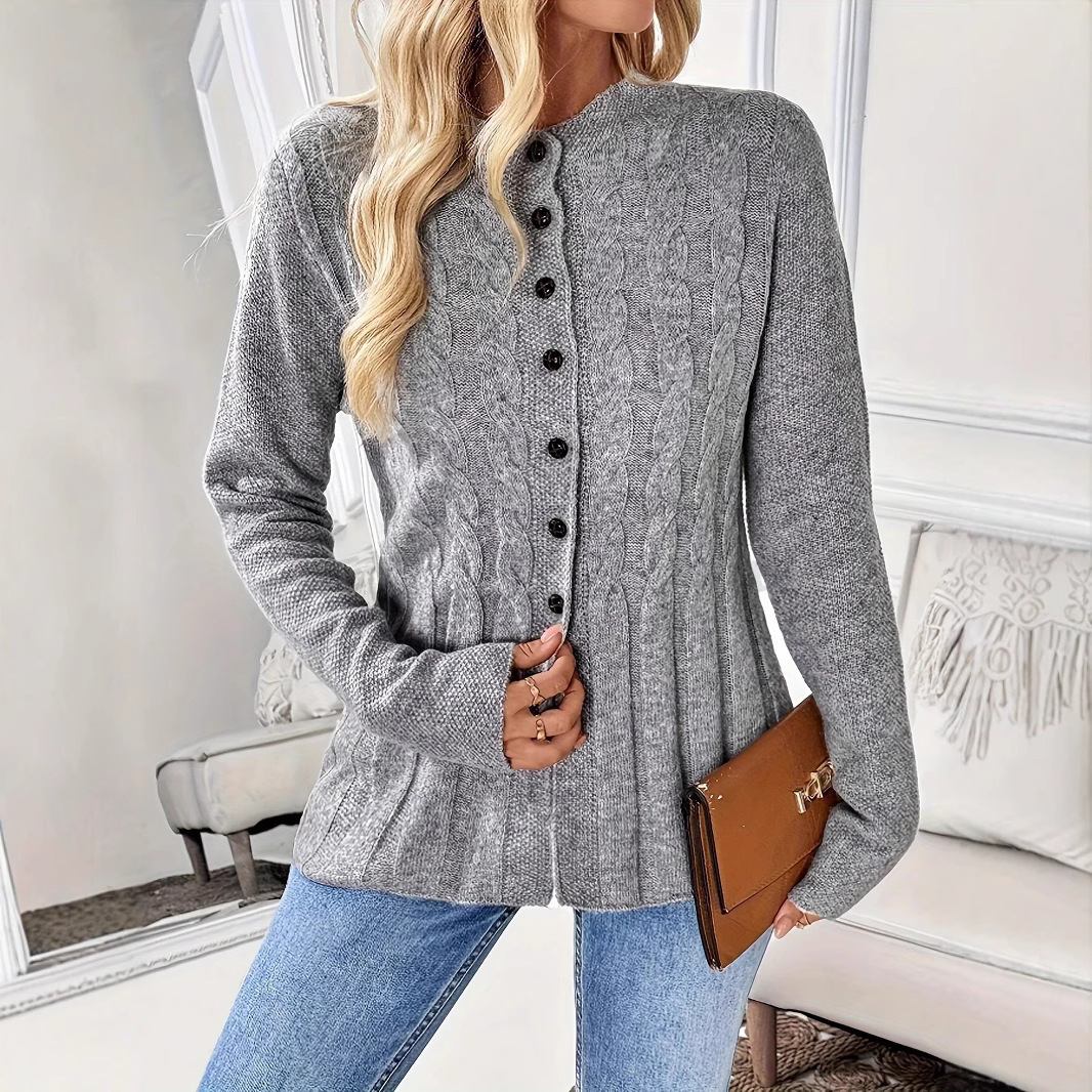 2025 Single breasted Casual Women's Long sleeved Top Long sleeved Knitted Cardigan Autumn/Winter Women's Sweater Autumn/Winter New Designer 