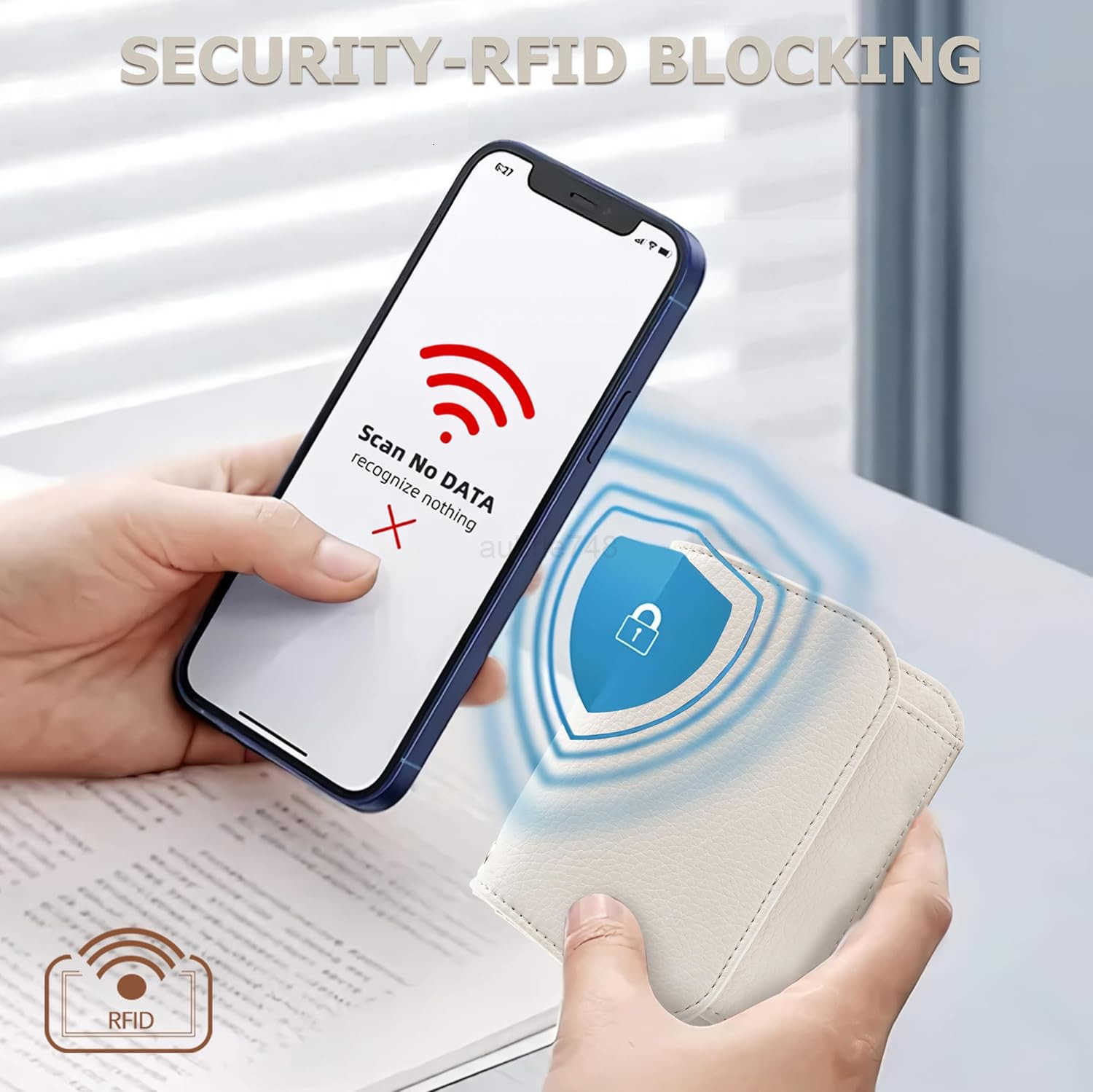 Small RFID Wallet for WomenSlim Wallet with Keychain TriFold CARD Holder Wallet with Zipper Coin Pocket and ID Window Mini Wallet for Travel or Gift B