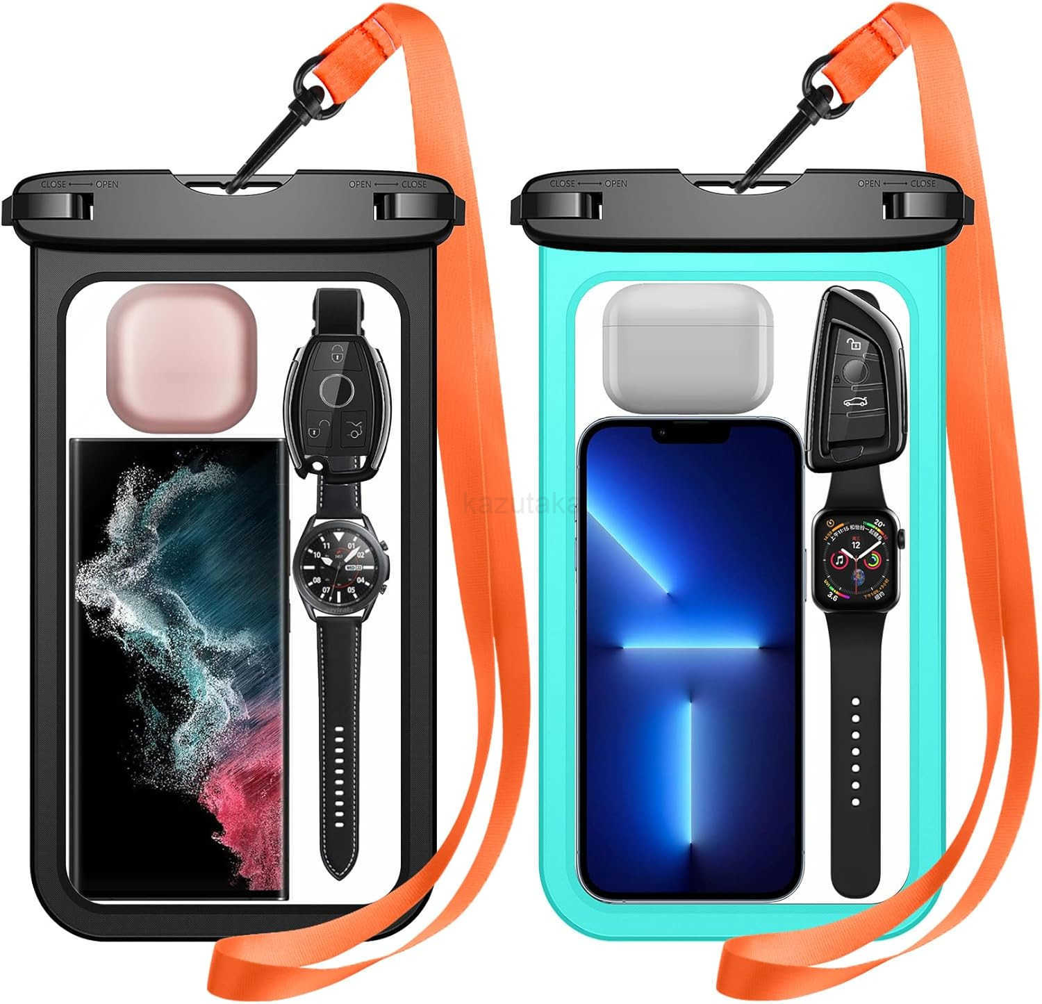 2 Pcs Waterproof Phone Pouch Up to 10 Large Universal IPX8 Waterproof Cell Phone Case Dry Bag with Lanyard for iPhone 16 Pro Max16E151413 S25 UltraS24
