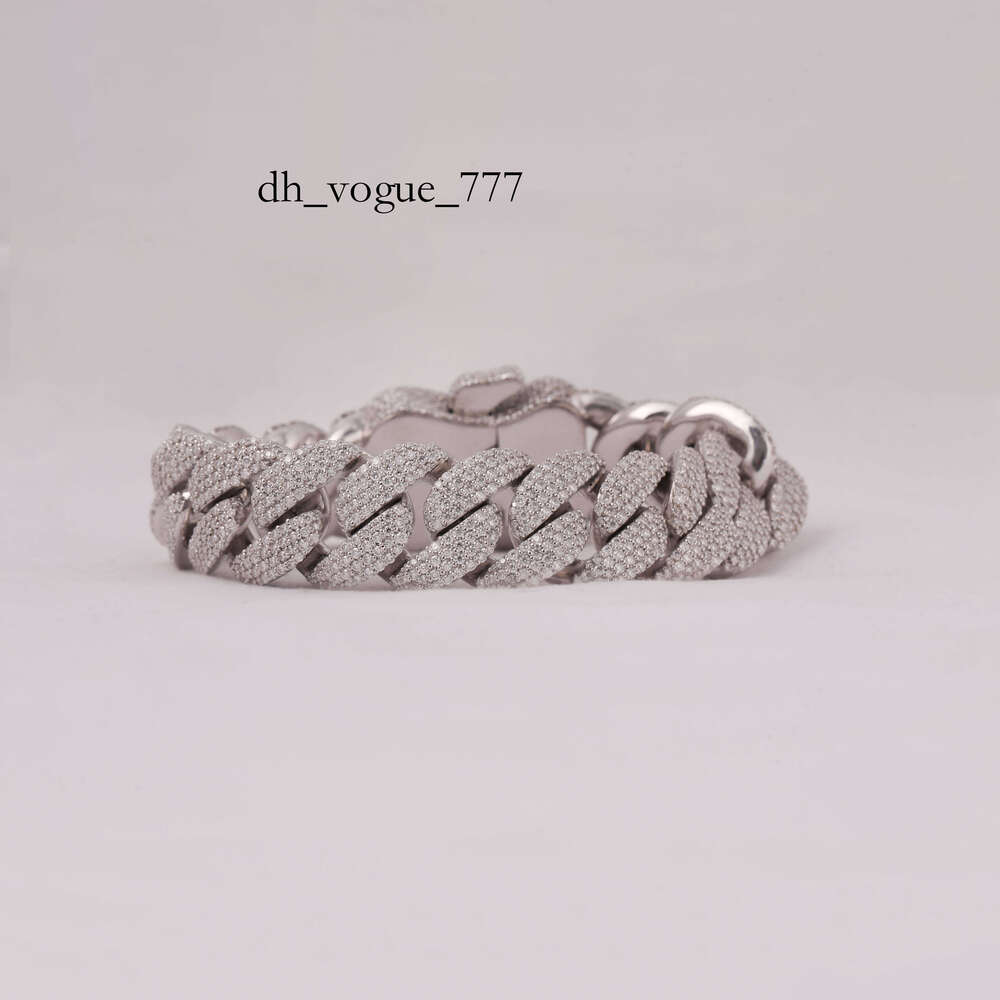 Sier Sterling Moissanite Dia Custom Hip Hop Full Iced Out Men's Fashion Bracelet