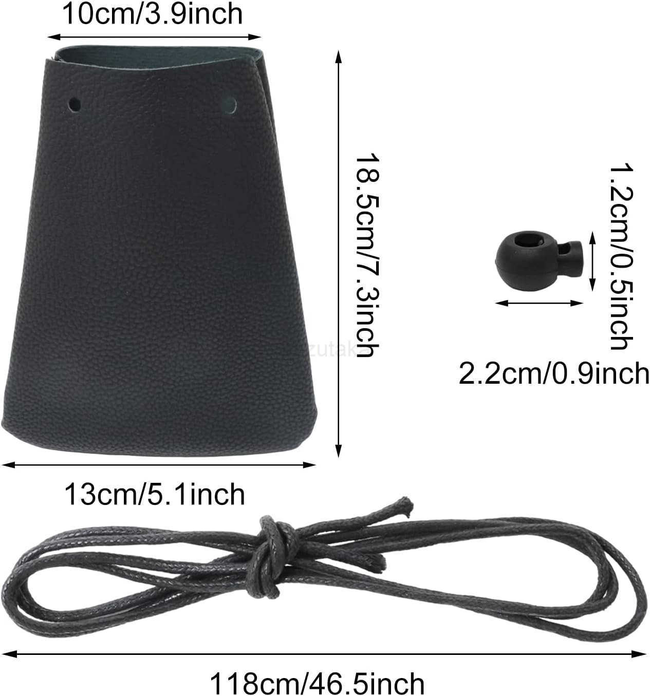 Litchi Stria Drawstring Soft PU Leather Fashion Shoulder Bag Neck Bag Cellphone Case Cover Pouch Coin Wallet Hand Purse Carry Gadget Bag Black Z250910