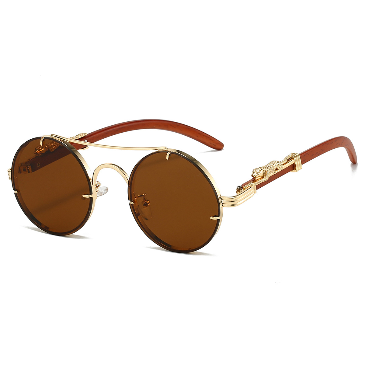 Sunglasses KAMMPT Vintage Round Men Fashion Double Bridge Multicolor Shades Women Retro Trendy Design Sun Glasses