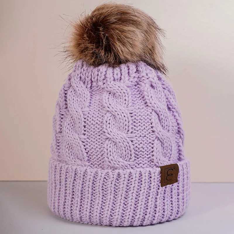 Autumn and winter mens and womens casual simple and versatile wool ball Fried Dough Twists knitted hat for warmthXJ250910