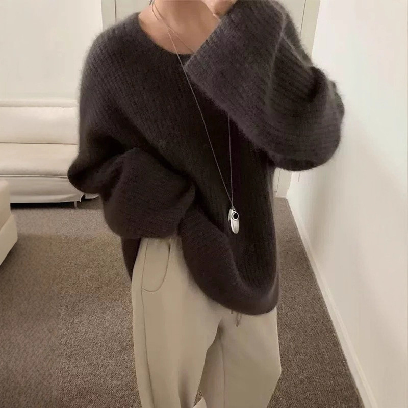 2025 Autumn/Winter design New Solid Color Soft Style Soft Jacket Loose Fashion Knitted Sweater Lazy Style Designer Women's Coat