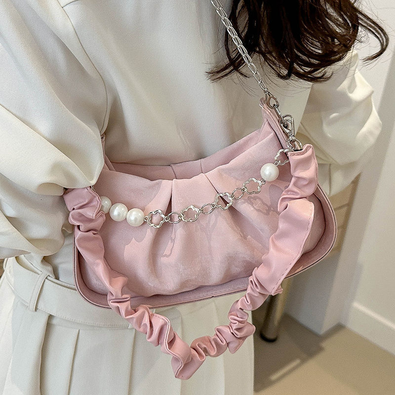 2025 This Year S Trendy Niche Underarm Bag For Free Shipping Luxury Bag Women Summer Fashion Pleated Chain Bag Stylish Designer Bag Versatile Shoulder