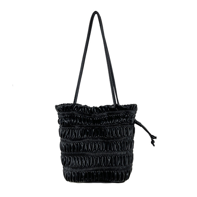2025 autumn new Korean style niche bag design wrinkles versatile fashion casual drawstring lazy style women's shoulder bag designer bag