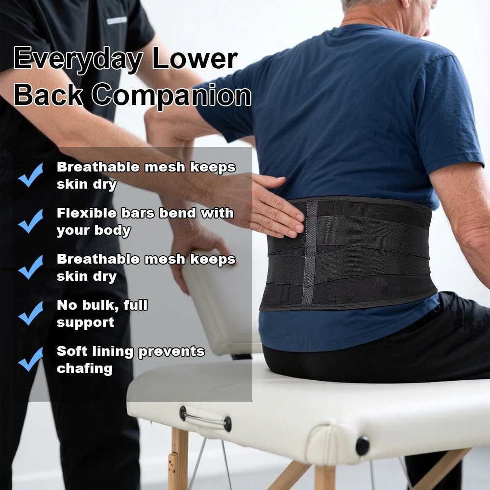 2Stay Breathable Lower Back Brace Adjustable Lumbar Support Belt for SciaticaHerniated Disc For Men Women at Work Home W250910