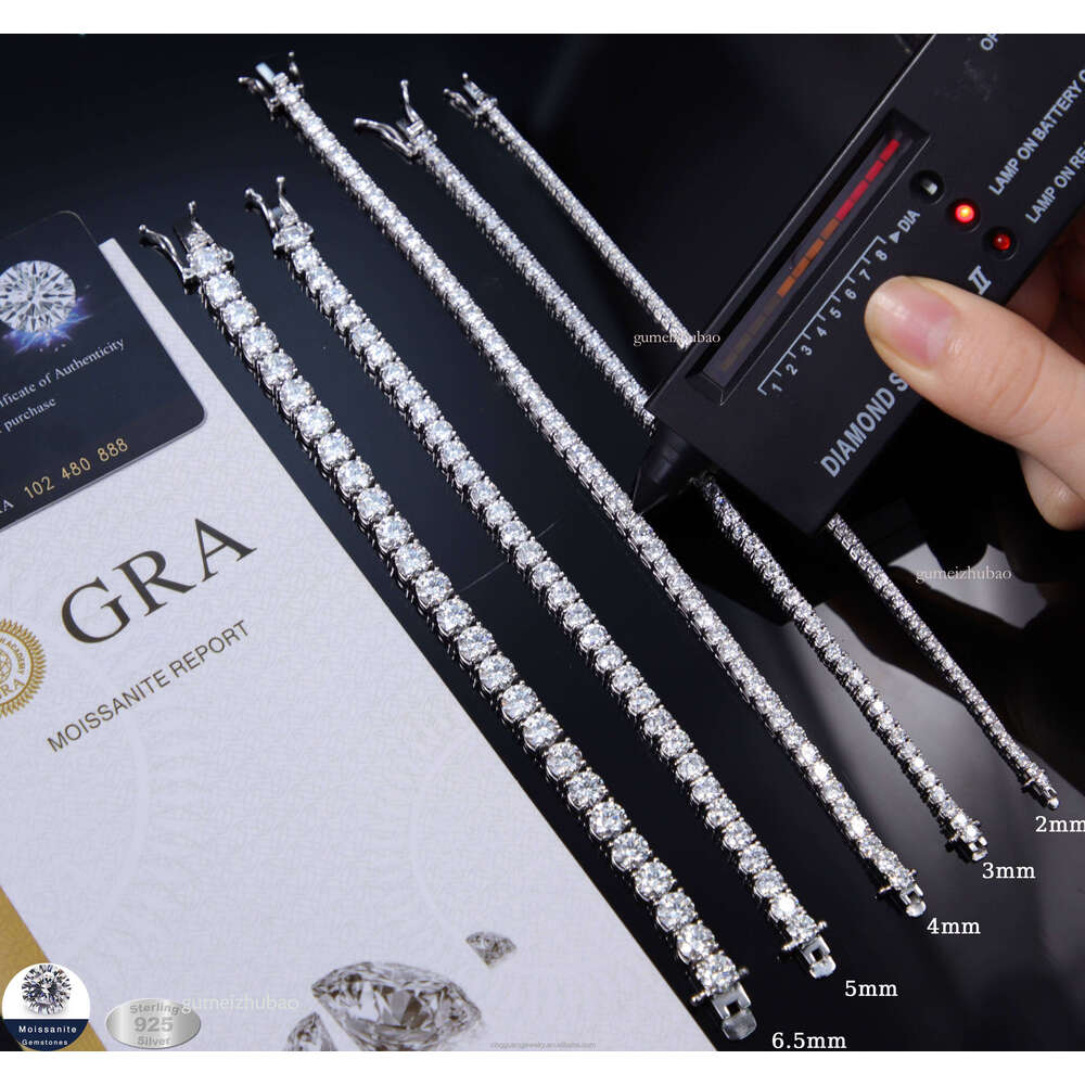 Designer necklace2 to 6.5 mm Chain Necklace S Sier VVS Moissanite Tennis Link Fine Jewelry Necklaces for Men Women