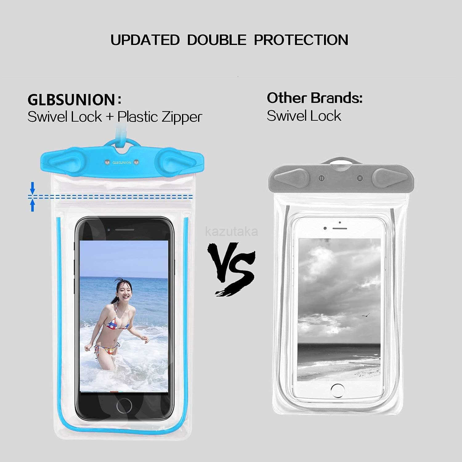 Universal Waterproof Phone Pouch 4 Pack Waterproof Phone Case Dry Bag with Neck Strap Luminous Ornament for Water Games Protect iPhone 16 15 14 13 Pro