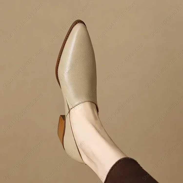 2025 Spring New Pumps Women Autumn New Round Toe Pumps Loafers Single Shoes Zipper PU Leather Simple and Comfortable Shoes W250910