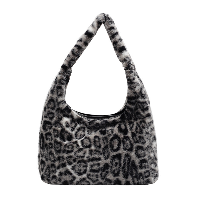 Free shipping designer Vintage Commuter Bag Leopard Print Underarm Bag Women Lazy Style New Single Shoulder Bag Trendy Fashion Plush Versatile Tote Ba