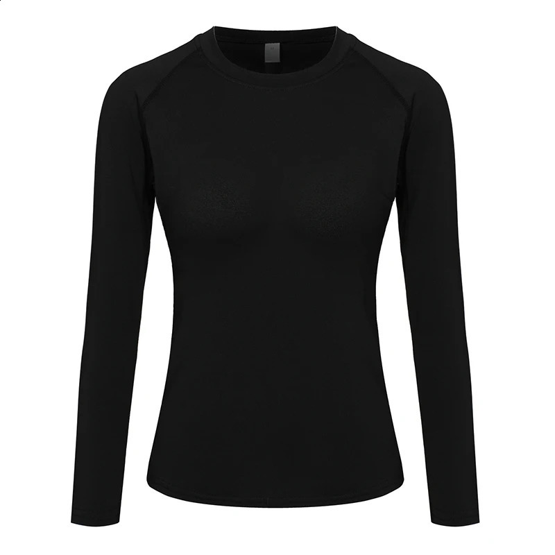 Womens Compression Shirt Athletic Yoga Running Long Sleeve TShirt Spring Fall Gym Workout Stretchy Baselayers Rash Guard Tops250910