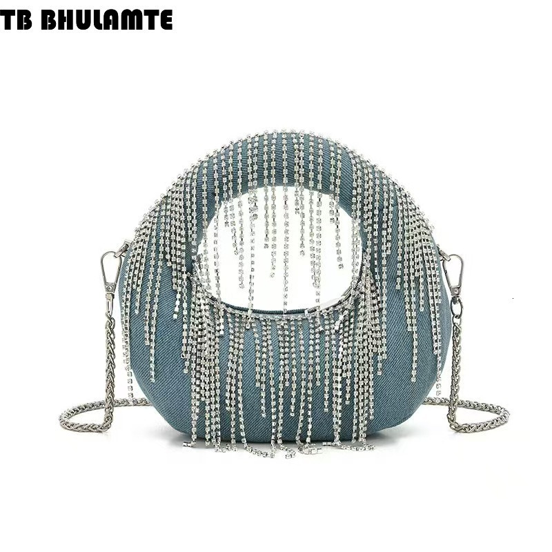Free Shipping Designer Bag 2025 Circle Evening Bag Niche Design Full Diamond Dumpling Bag Luxury Bag Handbag Women Casual Versatile Handbag Rhinestone
