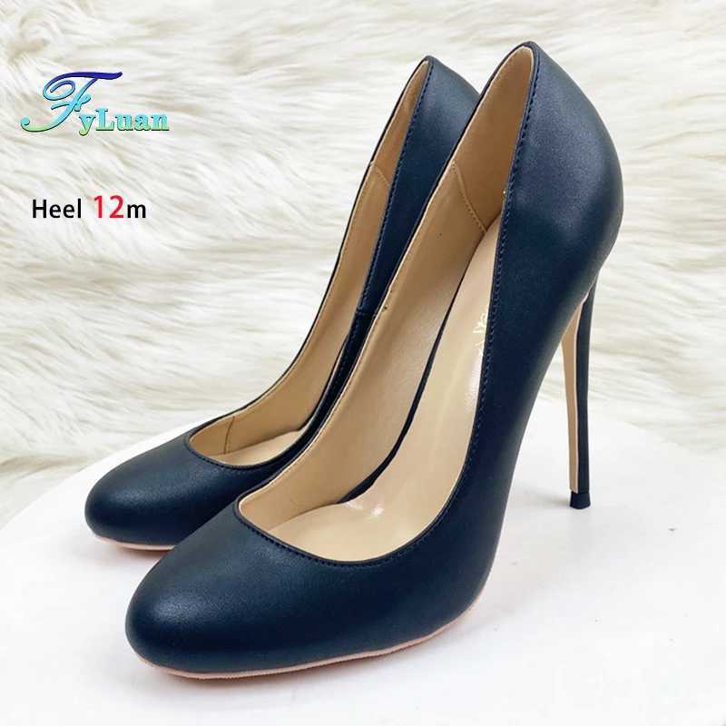 Ladies Pumps Spring Autumn New Ladies Office Work Black High Heels 10CM 12CM Stiletto PU Leather Women Round Toe Single Shoes W250910