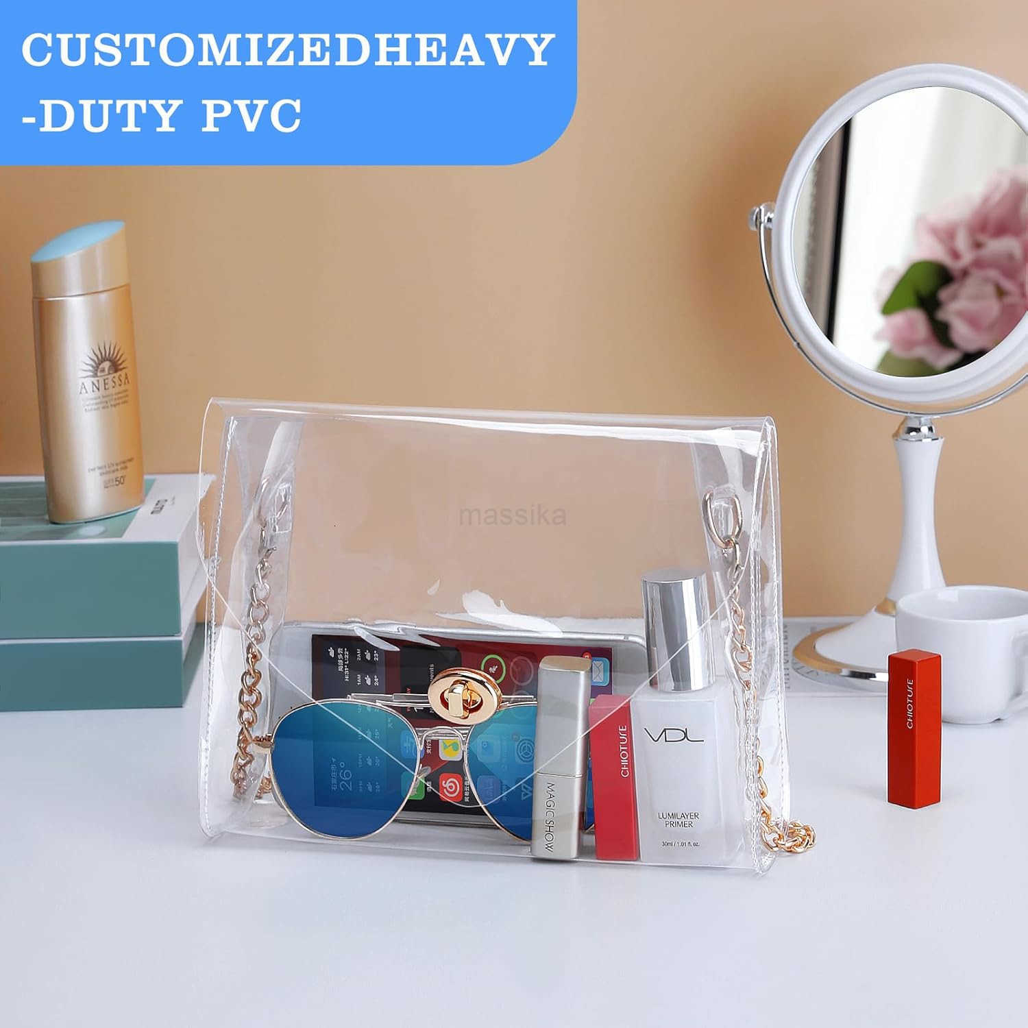 Clear Purse for Women Clear Bag Stadium Approved See Through Clear Handbag for Concerts Sports Events M250910