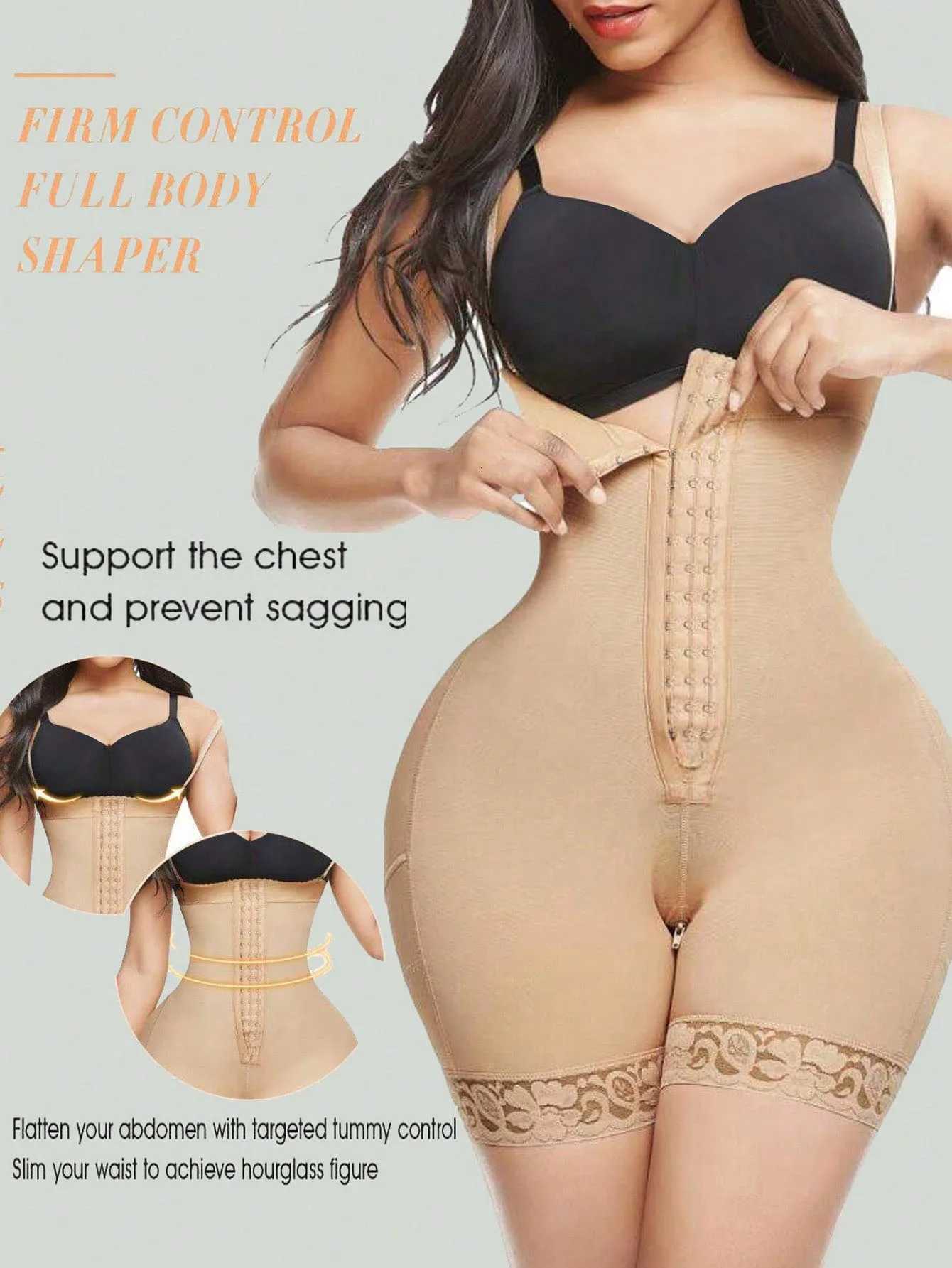 Faja FeelinGirl Shapewear For Women Tummy Control Fajas Post Surgery Compression Body Shaper With Open Crotch W250910