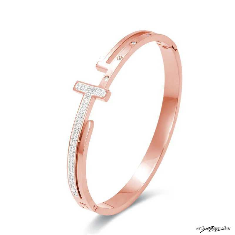 Girls Wrist Bracelets Sier White Rose Gold Color Cuff Charm Bangles Jewelry Crystal Stone Personalised Friendship Wholes S250807