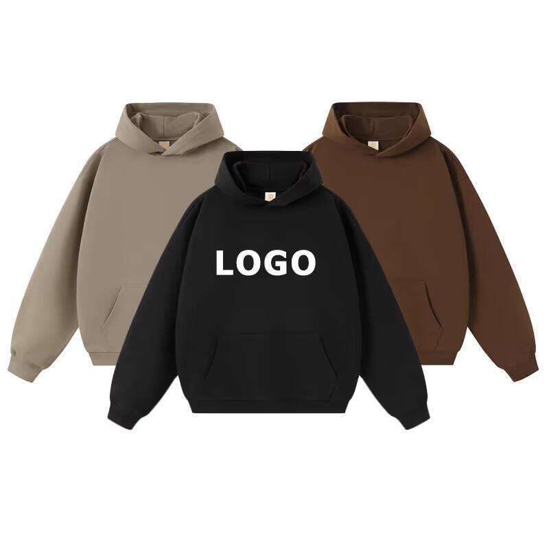 High-Quality 450g Heavyweight Oversized Solid Color Hooded Sweatshirt with Logo, Cordless French Men's Terry Hoodie
