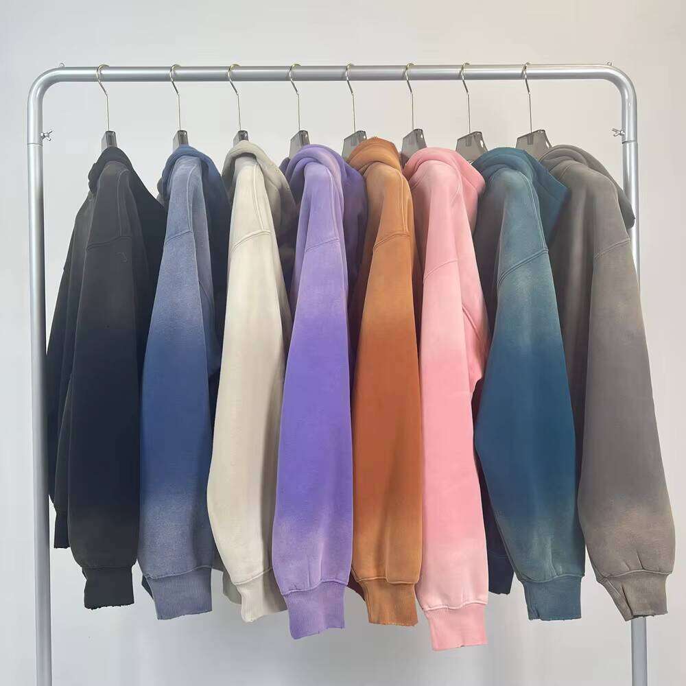 Tie-Dye Wool Pullover Washed High-Quality 380g Oversized Men's Hoodie