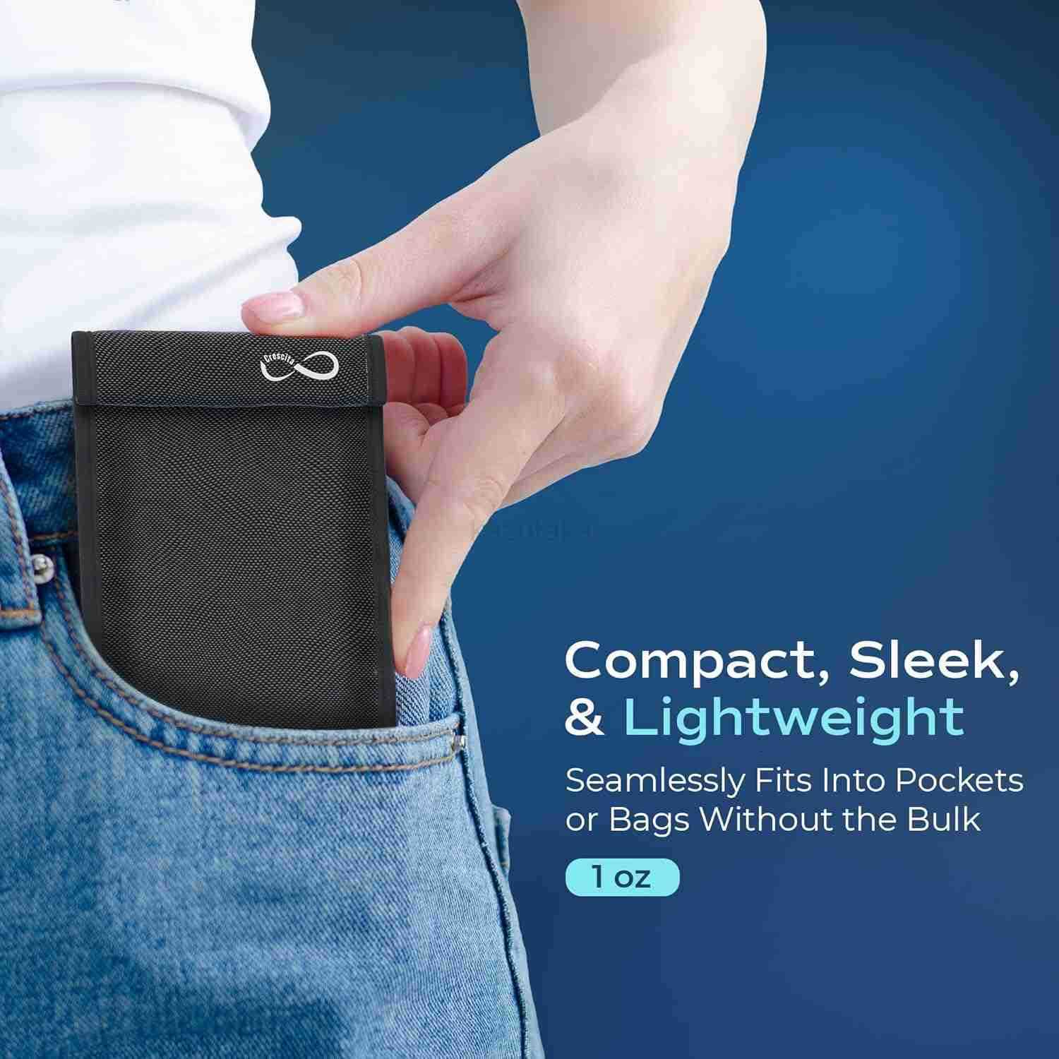 Blocker Sleeve for Cell Phone Anti Radiation Protection Signal RFID Blocking Pouch RF Shield Signal Blocker Bag EMF Phone Case Alternative for iPhone 