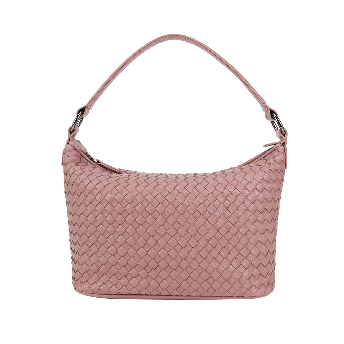 Free Shipping Luxury Designer Woven Bag for Women Fashion Pink Pu Leather Underarm Shoulder Bag
