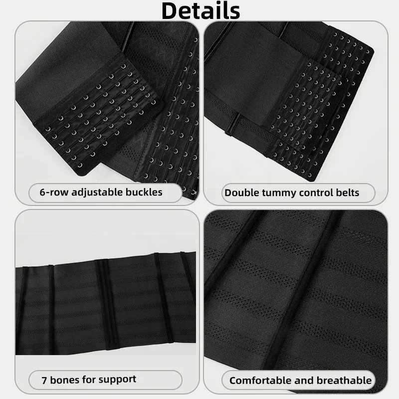 Shapewear Women Corset Waist Body Shaper Double Tummy Control Slimming Sheath Flat Belly Reductive Belts Cincher W250910