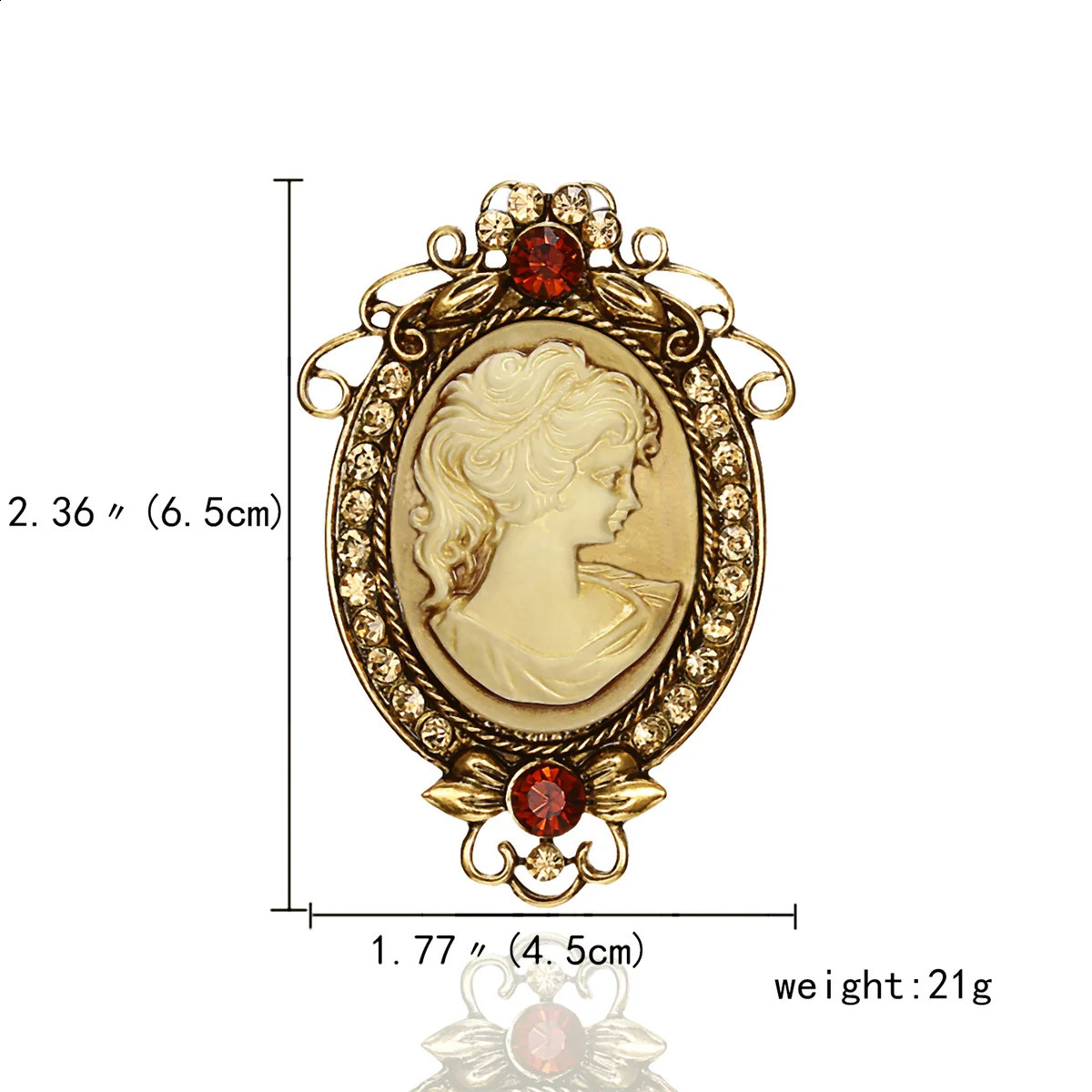 Vintage Gothic Crystal Rhinestones Cameo Head Brooches For Women Queens Cameo Beauty Head Brooch Pins Clothing Accessories Gift 250909
